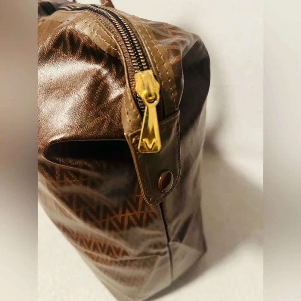 Mario Valentino Soft PVC Monogram Foldable Overnight Travel Tote Bag - Picture 11 of 13